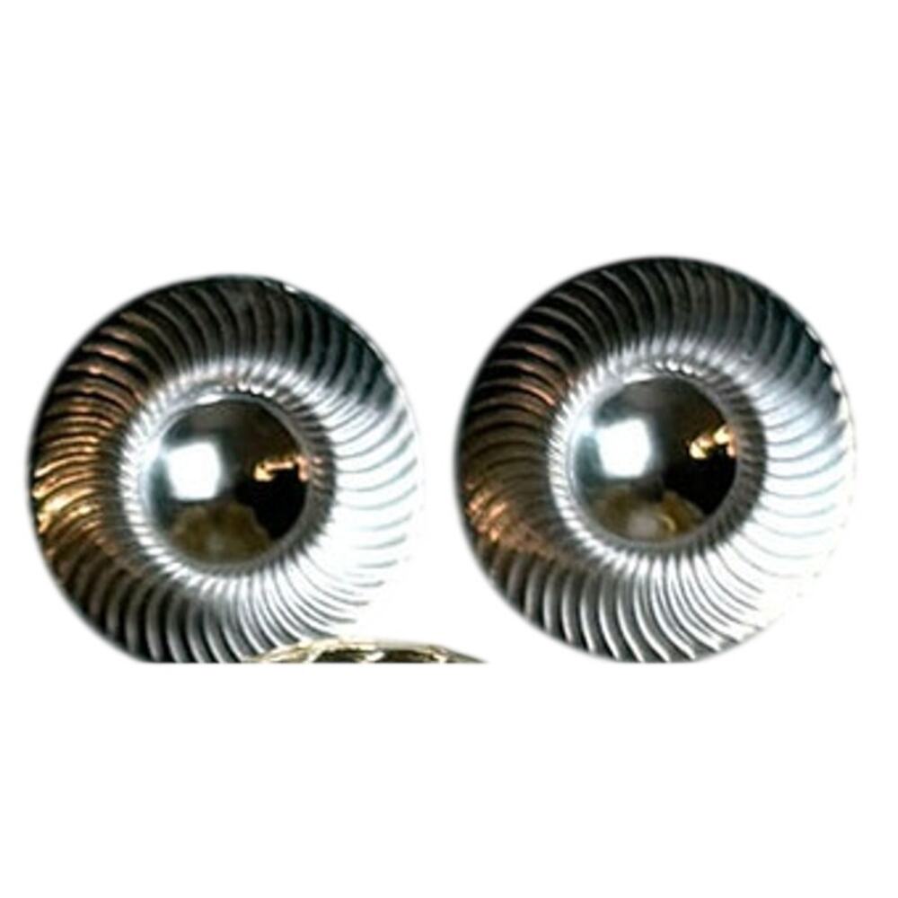 Vintage Silver Toned  Mid Century Modern Cuff Links 1 Inch Round
